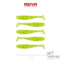 Reiva Flash Shad 7,5cm Fluo Sárga-Fekete-Ezüst Flitter Műcsali 5 db/csomag - Reiva Gumihal