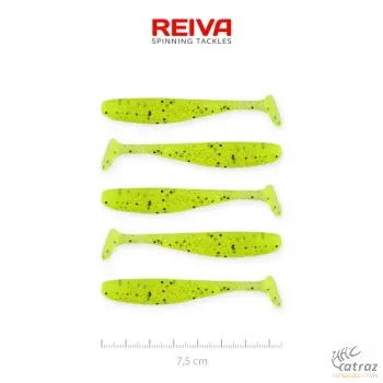 Reiva Flash Shad 7,5cm Fluo Sárga-Fekete-Ezüst Flitter Műcsali 5 db/csomag - Reiva Gumihal