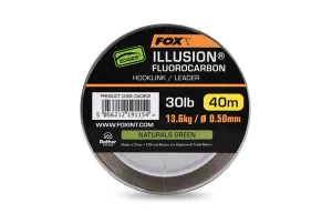 Fox Krimpelhető Fluorocarbon Előtétzsinór 0,50mm 40m - Fox Illusion Fluorocarbon Natural Green