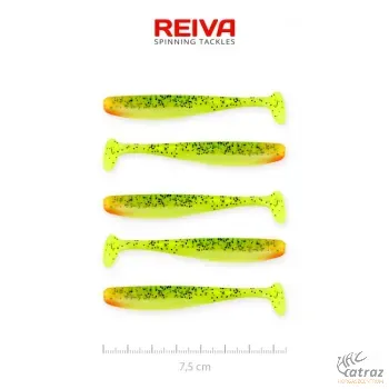 Reiva Flash Shad 7,5cm Neon Sárga-Piros-Fekete Flitter Műcsali 5 db/csomag - Reiva Gumihal
