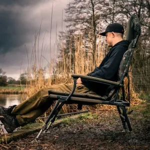 Trakker Levelite Longback Recliner Camo - Trakker Levelite Magas Háttámlájú Horgász Szék