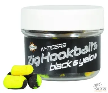 Dynamite Baits N-Ticers Zig Hookbaits 12x6mm - Fekete Sárga Zig Csali