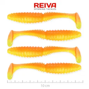 Reiva Zander Power Shad 10cm Shiny Orange - Reiva Gumihal