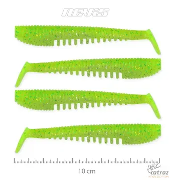 Nevis Impulse Shad Gumihal - Nevis Fluozöld-Csillám Gumihal 10cm 4db/cs