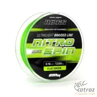 Nevis Nitro Spin Fluo Green Fonott Zsinór - 0,12mm Pergető Zsinór 100 méter