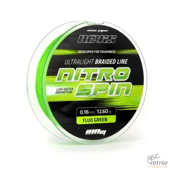 Nevis Nitro Spin Fluo Green Fonott Zsinór - 0,12mm Pergető Zsinór 100 méter