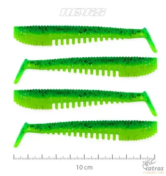 Nevis Impulse Shad Gumihal - Nevis Zöld-Csillám Gumihal 10cm 4db/cs