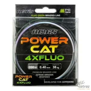 Nevis Powercat 4XFluo 200m 0,60mm - Nevis Harcsázó Fonott Zsinór