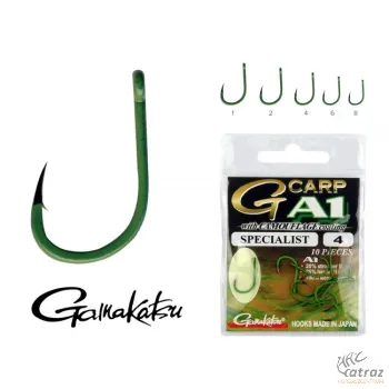 Gamakatsu A1 G-Carp Green Specialist Méret:4 - Gamakatsu Pontyozó Horog