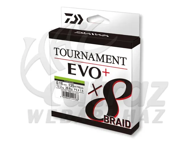 Trecciato Daiwa Tournament X8 Braid EVO+ 135m – 0,12mm / 8,6kg – Chartreuse – Alta Resistenza E Scorrevolezza
