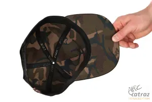 Fox Black Camo Flat Peak Snapback Cap - Fox Fekete Camo Snapback Sapka