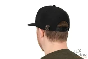 Fox Black Camo Flat Peak Snapback Cap - Fox Fekete Camo Snapback Sapka