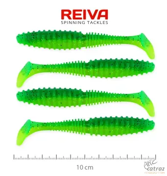 Reiva Zander Power Shad Zöld Csillám Gumihal - Reiva Gumihal 10 cm 4 db/csomag