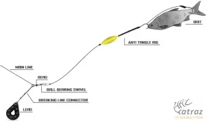 Black Cat #6/0 Anti Tangle Rig Hossz: 2,00m - Black Cat Vízközti Harcsázó Szerelék