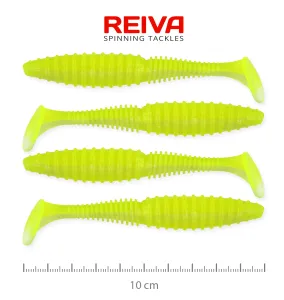 Reiva Zander Power Shad Citromsárga Gumihal - Reiva Gumihal 10 cm 4 db/csomag