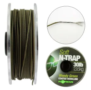 Korda N-Trap Bevonatos Lágy Előkezsinór - Korda N-Trap Soft Weed Green 20Lb