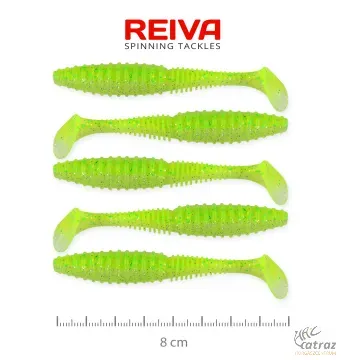 Reiva Zander Power Shad Neonzöld-Csillám Gumihal - Reiva Gumihal 8 cm 5 db/csomag