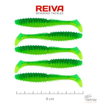 Reiva Zander Power Shad Zöld-Csillám Gumihal - Reiva Gumihal 8 cm 5 db/csomag
