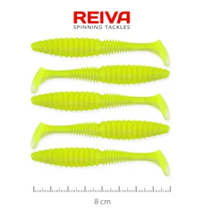 Reiva Zander Power Shad Citromsárga Gumihal - Reiva Gumihal 8 cm 5 db/csomag