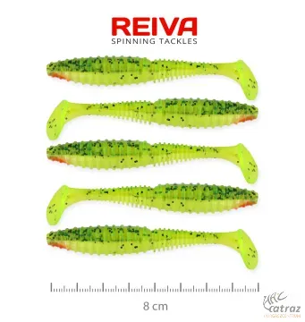 Reiva Zander Power Shad Fluosárga-Zöld Gumihal - Reiva Gumihal 8 cm 5 db/csomag