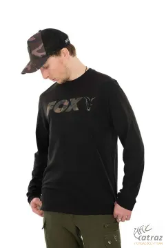 Fox Black/Camo Raglan Long T-Shirt - Fox Fekete/Terepmintás Hosszú Ujjú Horgász Póló