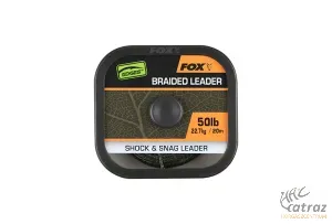 Fox Naturals Shock & Snag Braided Leader 20 méter 50 lb - Fox Fonott Előtétzsinór