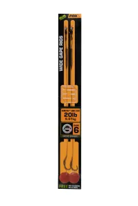 Fox Wide Gape Camo Előkötött Horog 20lb Méret: 6 - Camotex Semi Stiff  2db/csomag