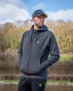 Matrix Charcoal Marl Zip Hoody M - Matrix Kapucnis Pulóver