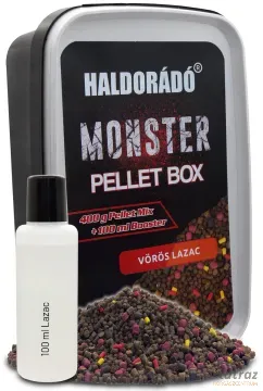 Haldorádó MONSTER Pellet Box Vörös Lazac - Lazacos Micropellet