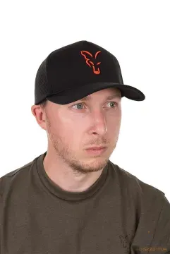 Fox Baseball Cap Black/Orange - Fox Szellőző Baseball Sapka