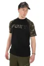Fox Black/Camo Raglan T-Shirt Méret: XL - Fox Fekete/Terepmintás Horgász Póló