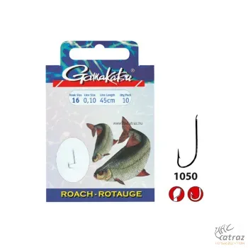 Előkötött Horog Gamakatsu 0,16mm 1050N 10-es ROACH