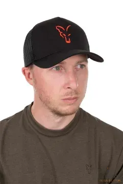Fox Trucker Cap Black/Orange - Fox Hálós Baseball Sapka