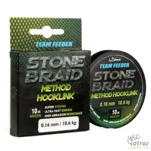 By Döme Team Feeder Stone Braid Green 10m 0,08mm - By Döme Süllyedő Fonott Feeder Előkezsinór