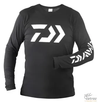 Daiwa D-Vec LS Shirt Black Méret: 2XL - Daiwa Fekete Hosszú Ujjú Póló