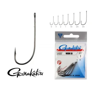 Gamakatsu Worm 36 Méret:1/0 6db/cs - Gamakatsu Süllőző Horog