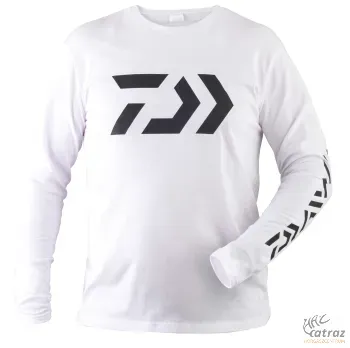 Daiwa D-Vec LS Shirt White Méret: 2XL - Daiwa Fehér Hosszú Ujjú Póló