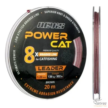 Nevis Powercat Braid Leader X8 20m 0,60mm - Nevis Harcsázó Fonott Előtétzsinór