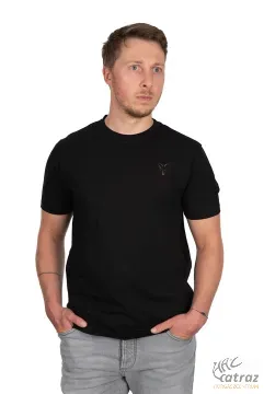 Fox Black Large Print T-Shirt Méret: S - Fox Horgász Póló Camo Logóval