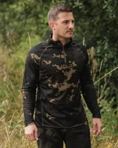 Korda Kool UPF Zip Jersey Dark Kamo Méret: S - Korda UV Álló Felső