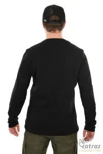 Fox Black/Camo Raglan Long T-Shirt Méret: L - Fox Fekete/Terepmintás Hosszú Ujjú Horgász Póló