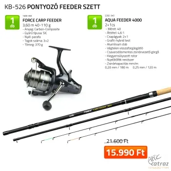 Nevis Horgász Szett - Pontyozó Feeder Szett - Nevis Aqua Feeder 4000 + Nevis Force Carp Feeder 3,60m