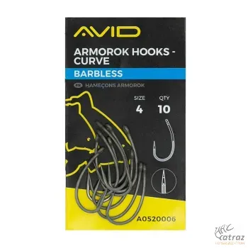 Avid Carp Armorok Curve Barbless Méret: 4 - Avid Szakállnélküli Pontyozó Horog