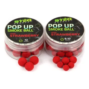 Stég Product Pop-Up Smoke Ball 12mm Strawberry - Stég Epres Pop-Up Csali