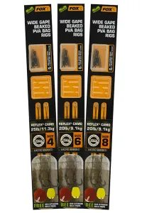 Előkötött Horog Fox Wide Gape PVA Rig X2 20lb S:6 CCR173