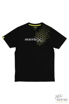 Matrix Fekete Horgász Póló Méret: S - Matrix Black Hex Print T-Shirt