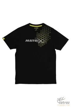 Matrix Fekete Horgász Póló Méret: S - Matrix Black Hex Print T-Shirt