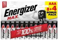 Energizer Max B12 8+4 AAA Elem - Energizer AAA Bonus Pack 12db Ceruzaelem