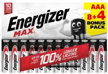 Energizer Max B12 8+4 AAA Elem - Energizer AAA Bonus Pack 12db Ceruzaelem