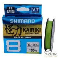 Shimano Kairiki Fonott Pergető Zsinór - Mantis Green 150 méter 0,190mm